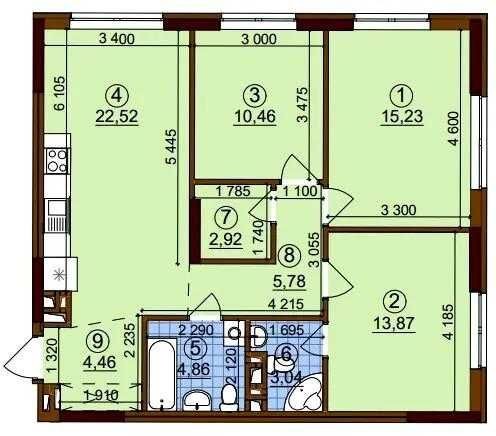 Продаж!!! 3-кімнатна квартира Варшавський 3 будинок 10.7 - фото 1