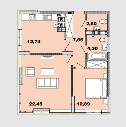 2-кімнатна квартира в 5 черзі ЖК «Crystal Avenue». Тепла підлога - фото 1
