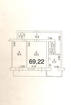 Велика/простора 2-X кім вул. Кониського \Тургенівська  67  Метраж 69.2 - фото 1