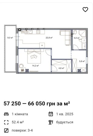 Продаж квартири 50м2 у клубному будинку у центрі Соф.Борщагівки! - фото 1
