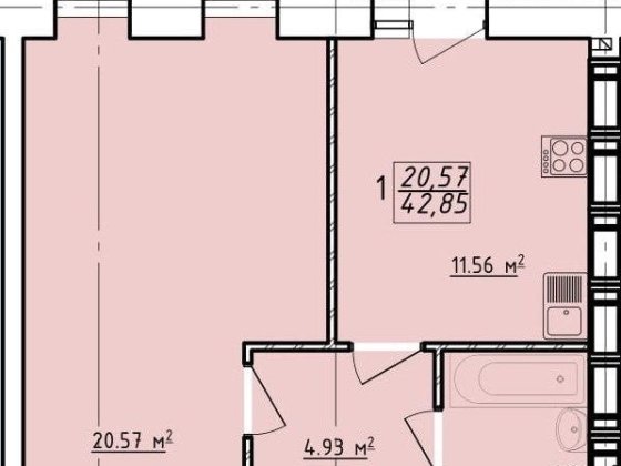 Продам 1 комнатную квартиру ЖК Левада-2, Гагарина 43м2  VW Харьков