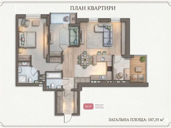 Просторі 107 м² комфорту та автономності в ЖК «Діброва». Відео. Без % Київ