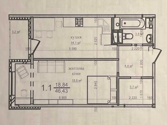 Квартира на Клавдієвській, Підлісна, Святошинський р-н., Київ Київ