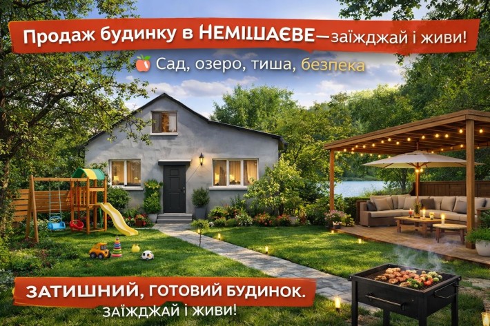 Продаж будинку  в Немішаєве — заїжджай і живи! Сад,озеро,тиша,безпека - фото 1