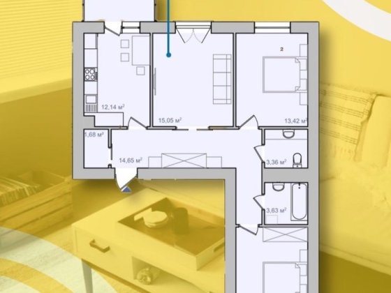 3-кімнатна квартира 80 м² | ЄОселя | ЖК Ядро  | Новобудова Дрогобич