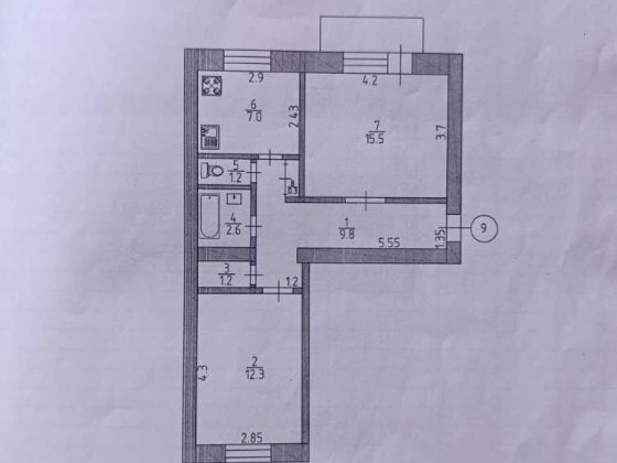 2-кімнатна квартира Изюм