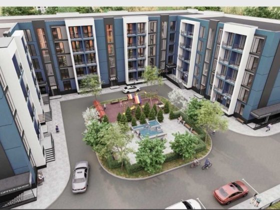 1к квартира 43,21 м2 в заселеному районі Гостомеля, 2 лоджії, велика кухня-вітальня