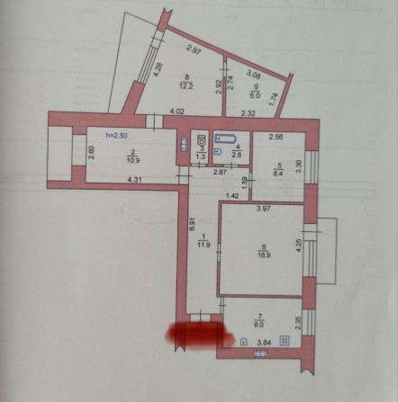 3к.кв., большая площадь! - фото 1