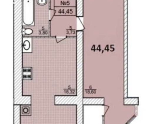 1-кімнатна квартира 44,5 м² у ЖК «Софія» новобудова 2 поверх Хмельницкий