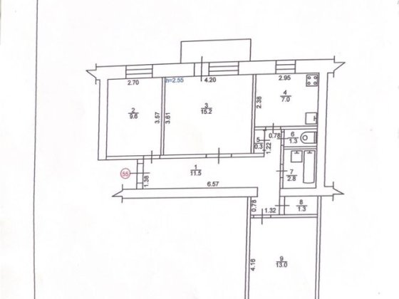 3-кімната квартира, 63 м² Шостка