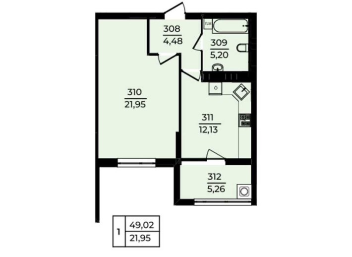 1 кім квартира в ЖК ЕДЕМ біля паркової зони ID 36318 - фото 1