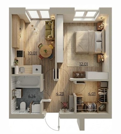 Простора 1к квартира 36,8м2, балкон, гардеробна, Комфортне містечко Residence - фото 1
