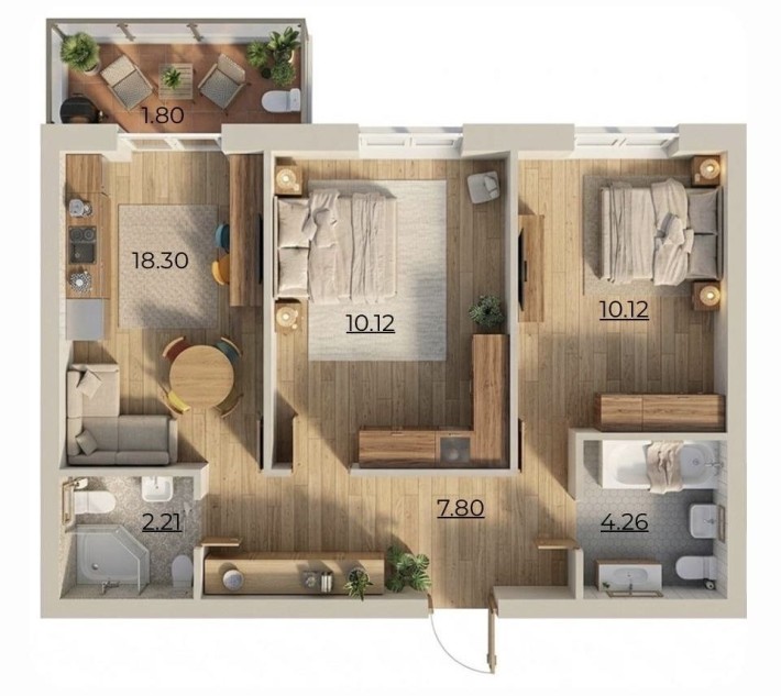 Простора 2к квартира на етапі будівництва по ціні 1к в зданому будинку, ЖК Комфортне містечко Reside - фото 1