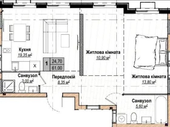 Квартира під 0 першого внеску розтермінування 5 років
