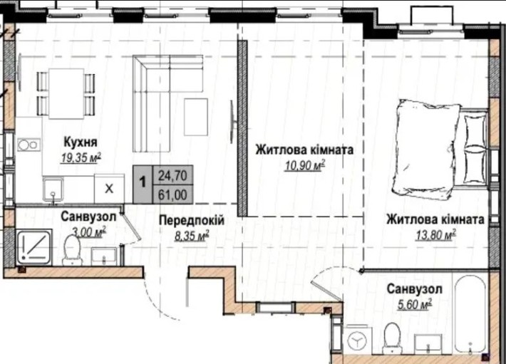 Квартира під 0 першого внеску розтермінування 5 років - фото 1