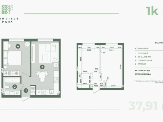 Продаж 1к 37,91м2 в ЖК Sanville park! Газ! Розтермінування! Святопетрівське