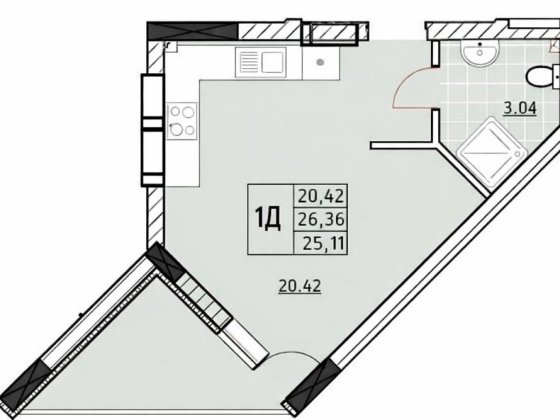 Продаж 1 к квартири з терасою  ЖК River Port
