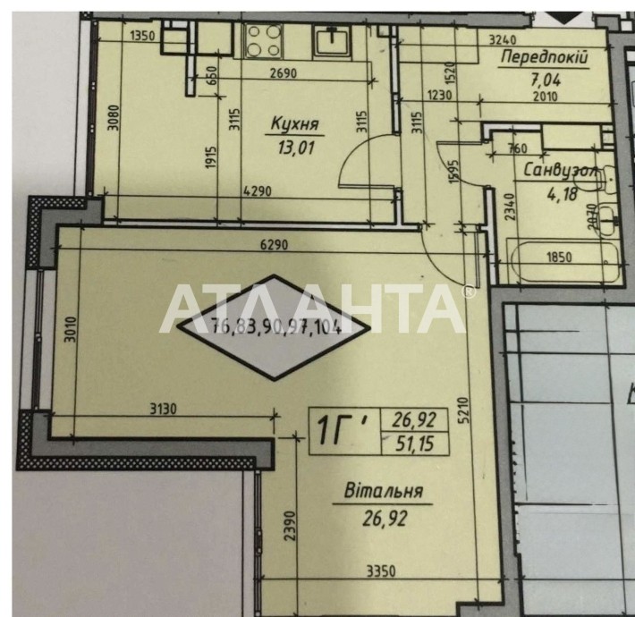 1- к кв. Нові Теремки - фото 1