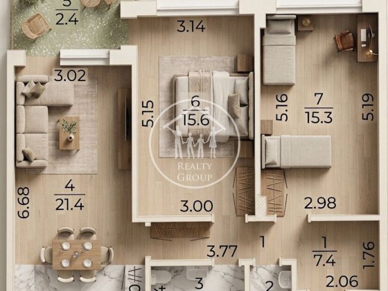 Продаж 2-кімнатної квартири в Новобудові в зданому будинку Брюховичі