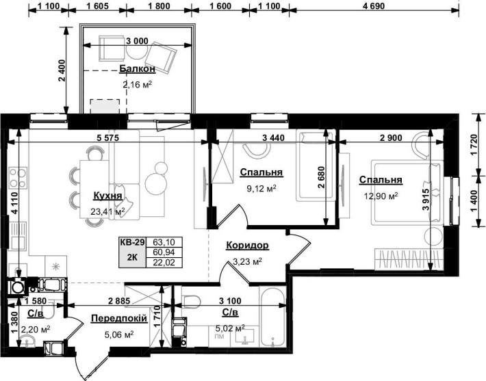 Продаж 2 кімнатної квартири в сучасному ЖК без комісії - фото 1