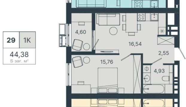 1-кімнатна квартира Ж.К.Шелест (Топольна,Орлика)ближній центр - фото 1