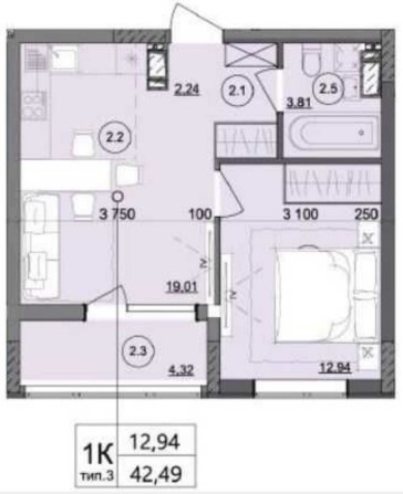 1-комнатная квартира 42 м² в новом доме, лучшая цена за метр 840уе - фото 1