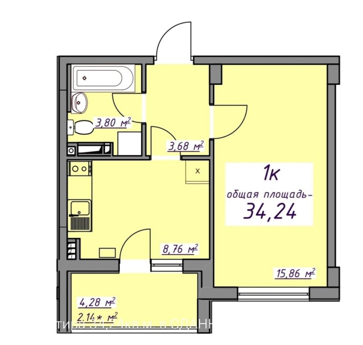 Продам квартиру  2/5 этаж ЖК 7 небо - фото 1