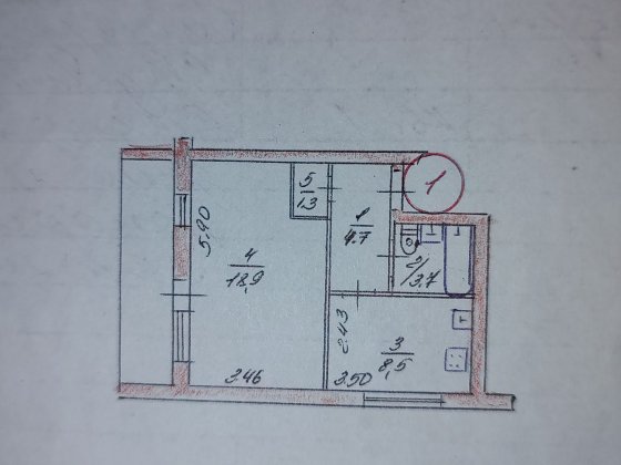 Продаж 1-но кімнатної квартири, Великий Луг Владимирское