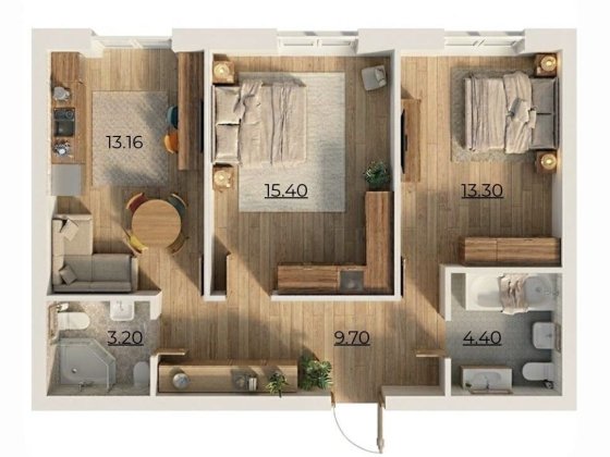 Продаж найдоступнішої 2к квартири 53м2, ЖК Комфортне містечко Residence Вишневе