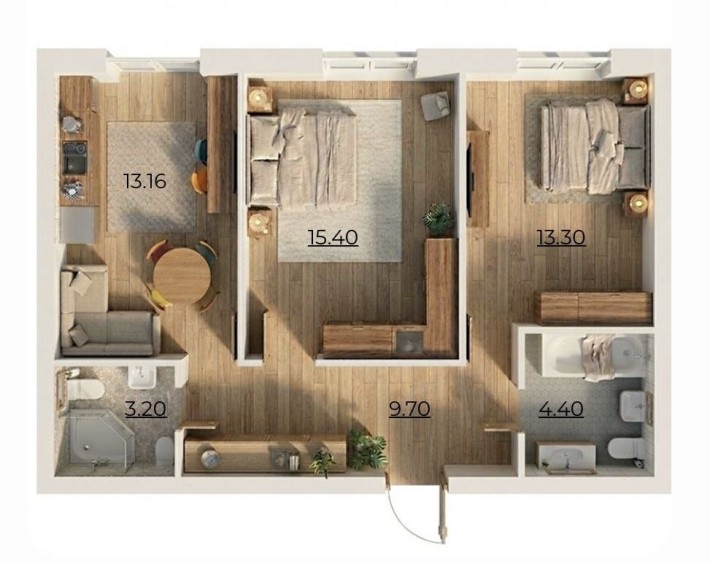 Продаж найдоступнішої 2к квартири 53м2, ЖК Комфортне містечко Residence - фото 1