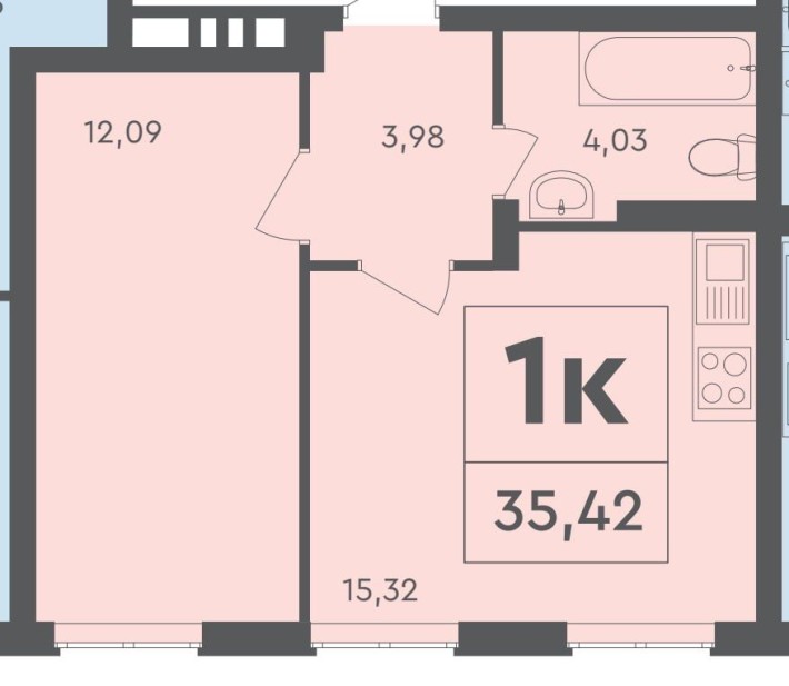 1к без % зданий будинок, 36м2, світла, найкраща ціна ! - фото 1