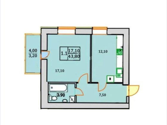 Продаж великої Євро Двушки в Бучі, з газом, балконом, ЖД 500м, школа Буча