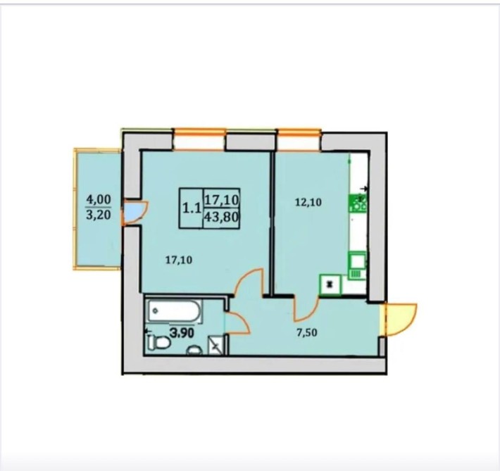 Продаж великої Євро Двушки в Бучі, з газом, балконом, ЖД 500м, школа - фото 1