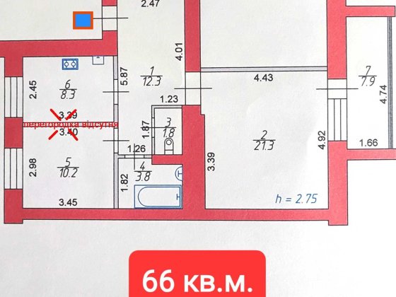 1-кімнатна великогабаритна з автономкою в ЖК Оберіг.