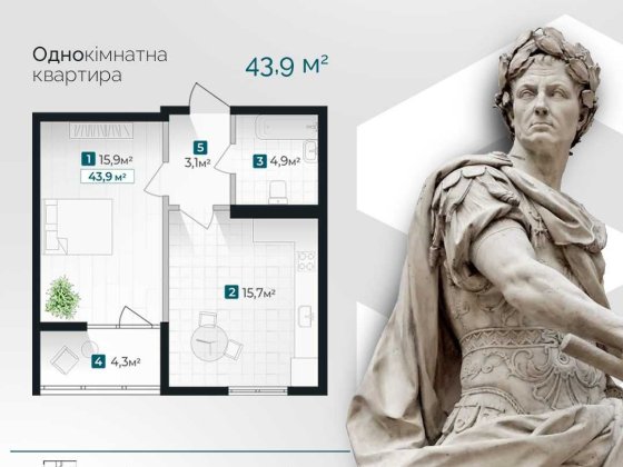 1 кімнатна квартира Центр Хоткевича