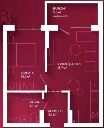 1 кімнатна. Фемелі Плаза, Благо, центр - фото 1