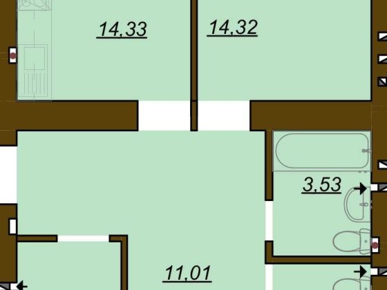 3 кімнатна квартира в ЖК Молодість
