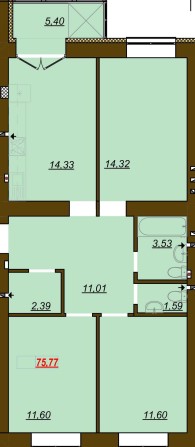 3 кімнатна квартира в ЖК Молодість - фото 1