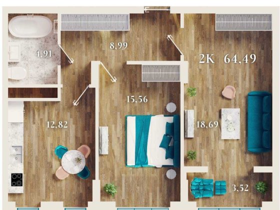 ПРОДАЖ сирець 2 кімнати 64.49м2 поблизу парку Ивано-Франковск