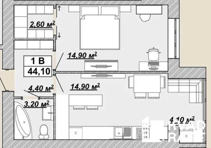 1 кім квартира в центральній частині міста - фото 1