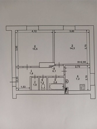 Продам 2к. кв. на вул. Української Добровольчої Армії,  ПівдГЗК - фото 1