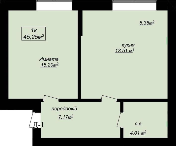 Продам квартиру [45 м2 ] з просторою кухнею на 2 поверсі - фото 1
