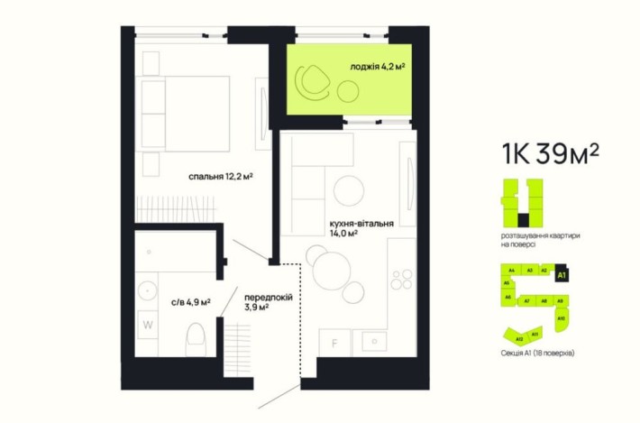 Продаж 1-но кімнатноі квартири, БЕЗ КОМІСІЇ, розтермінування з мінімальним першим внеском - фото 1