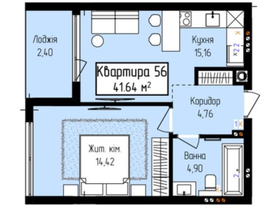 1 кімнатна квартира з газовим опаленням від забудовника|без комісії‼️