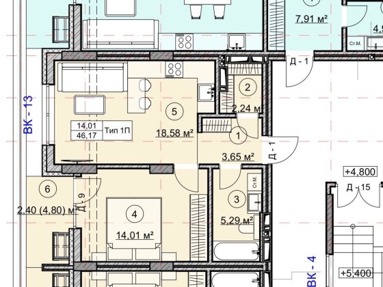 Продається 1-кім. кв. у БК Швабська 35 Ужгород