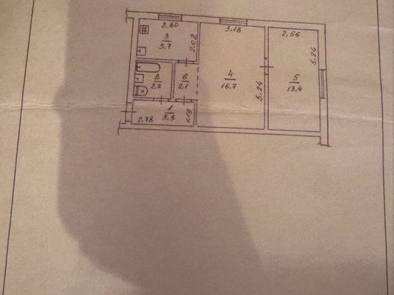 Продаж двокімнатної квартири, 44 кв.м, район Седова, стан - під ремонт Черкассы