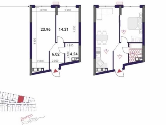 Продаж 1кім кв 49м2 ЖК Great грейт 12 будинок Причальна 8