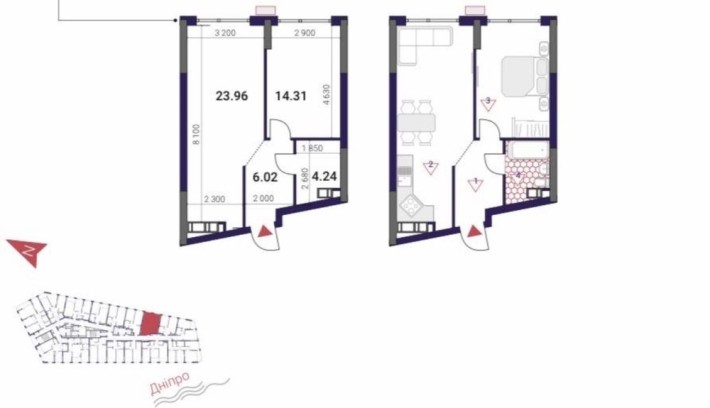 Продаж 1кім кв 49м2 ЖК Great грейт 12 будинок Причальна 8 - фото 1