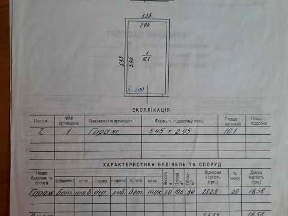 Гараж кооператив 3 м Червоноград Шептицкий