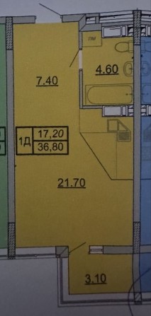 1 к квартира 37,8 м кв ЖК Онікс - фото 1